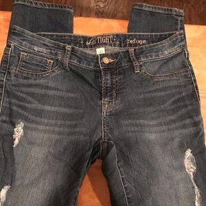 Distressed Refuge jeans jeggings skinny size 8